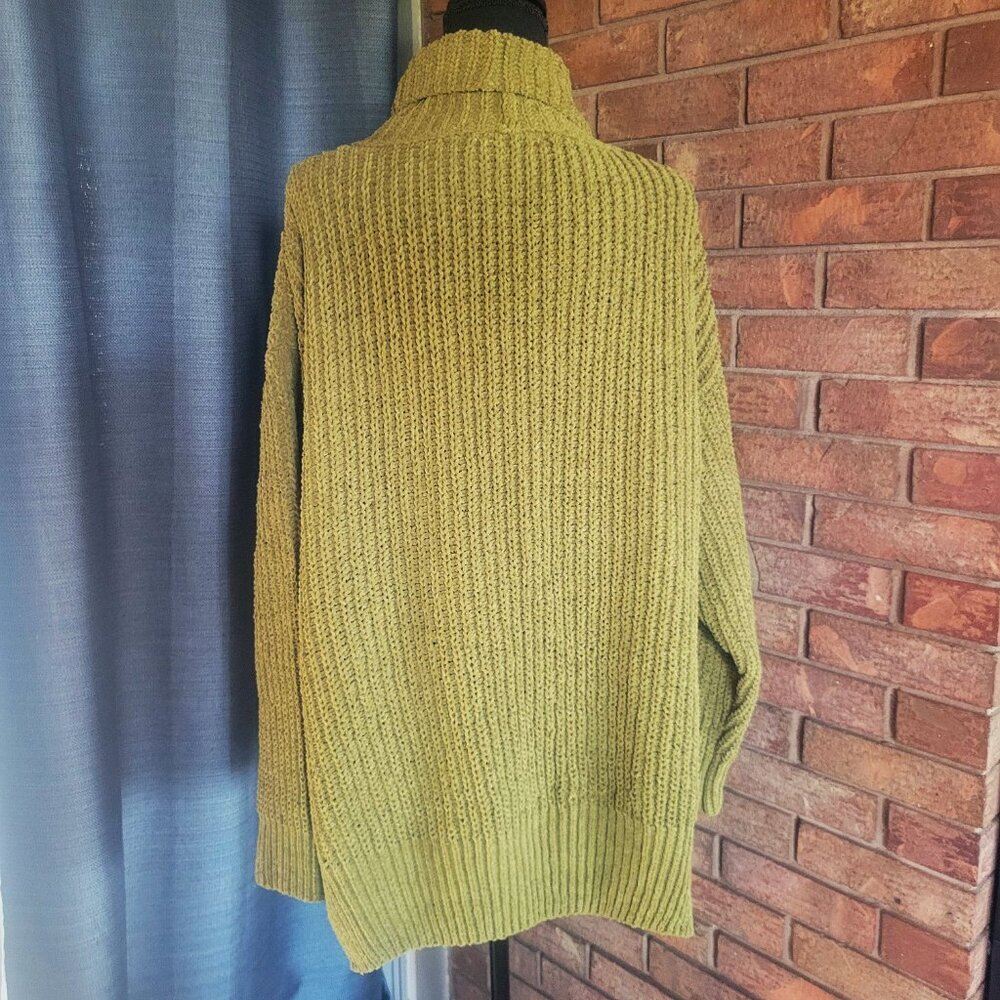 Double Zero Woman's Soft Knit Cozy Loose Fit Olive Green Cardigan - Size L - Picture 6 of 11
